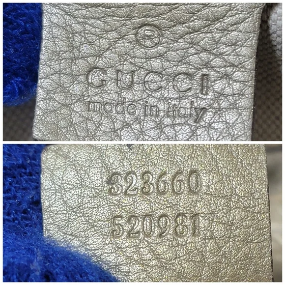 GUCCIMetallic Pebbled Calfskin Medium Bamboo Shopper Tote Golden Beige - Picture 4 of 14